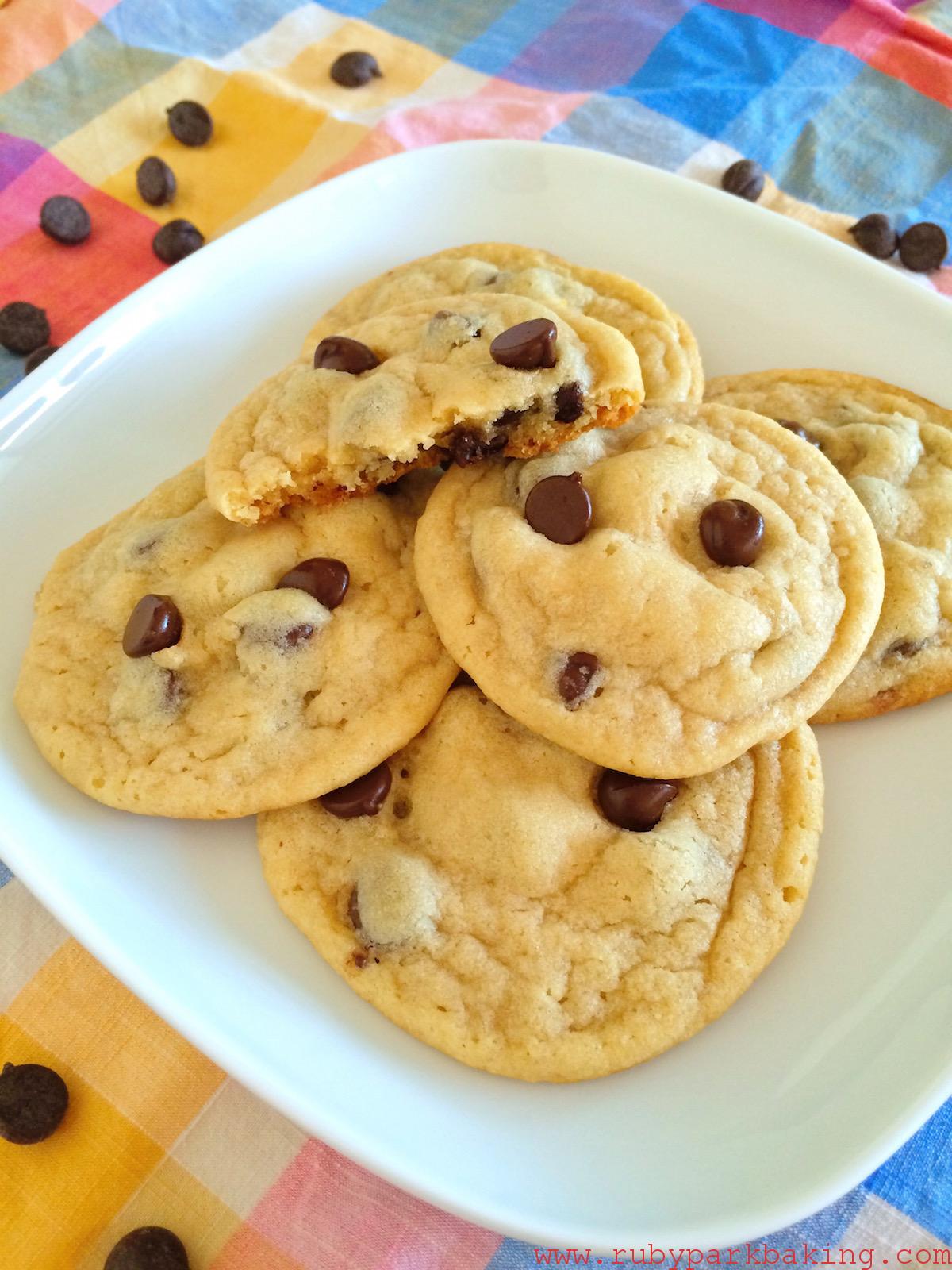 Chewy Chocolate Chip Cookies on rubyparkbaking.com