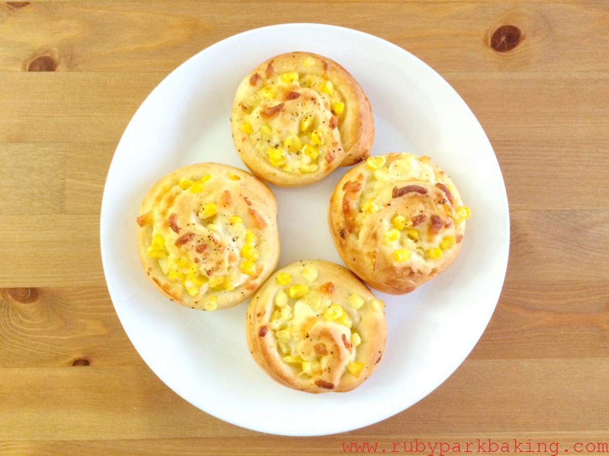 Corn cheese swirl bread on rubyparkbaking.com