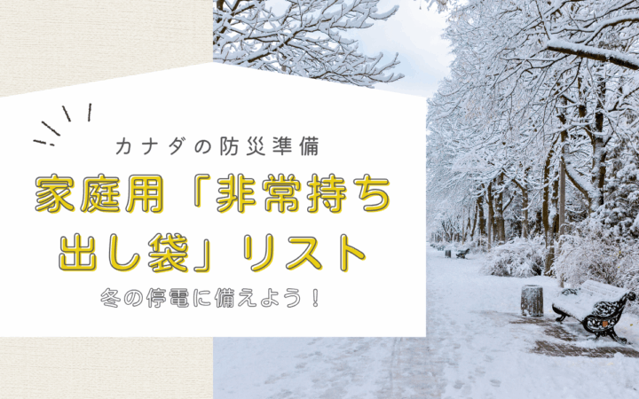 【カナダの防災準備】冬の停電に備える、家庭用「非常持ち出し袋」に入れるべき物リスト