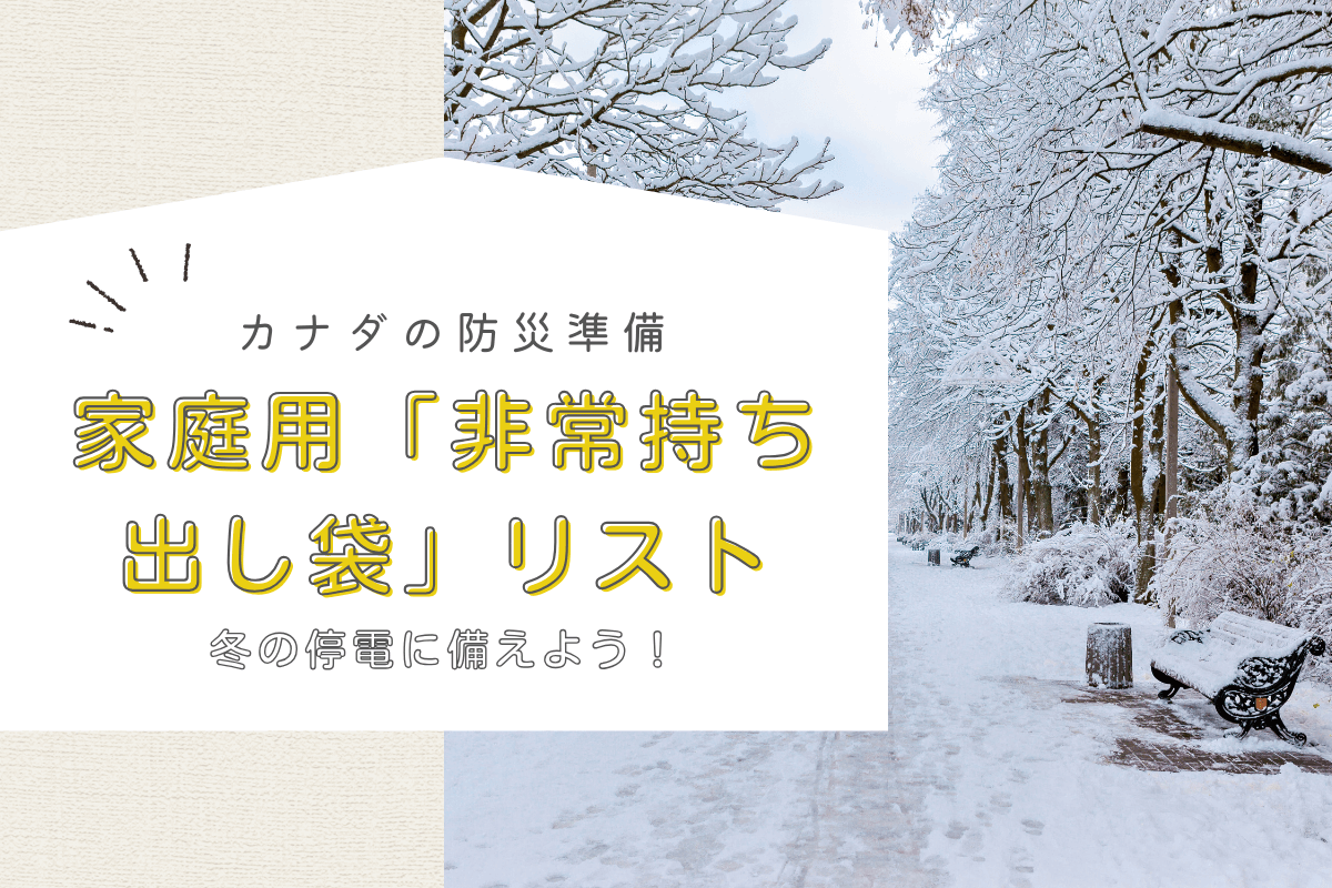 【カナダの防災準備】冬の停電に備える、家庭用「非常持ち出し袋」に入れるべき物リスト